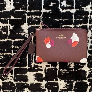Coach Maroon Wristlet